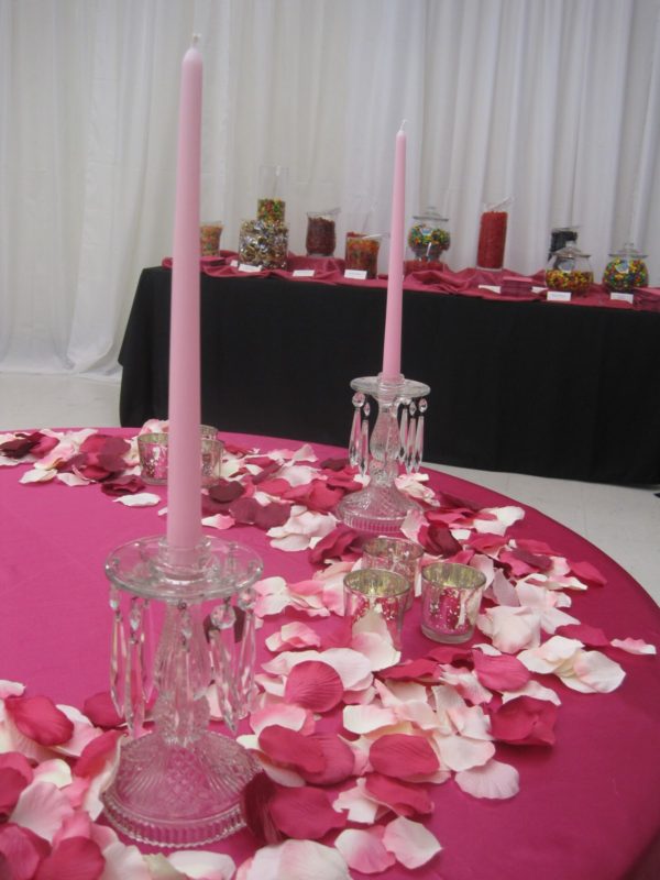 Wedding Table Rose Petals